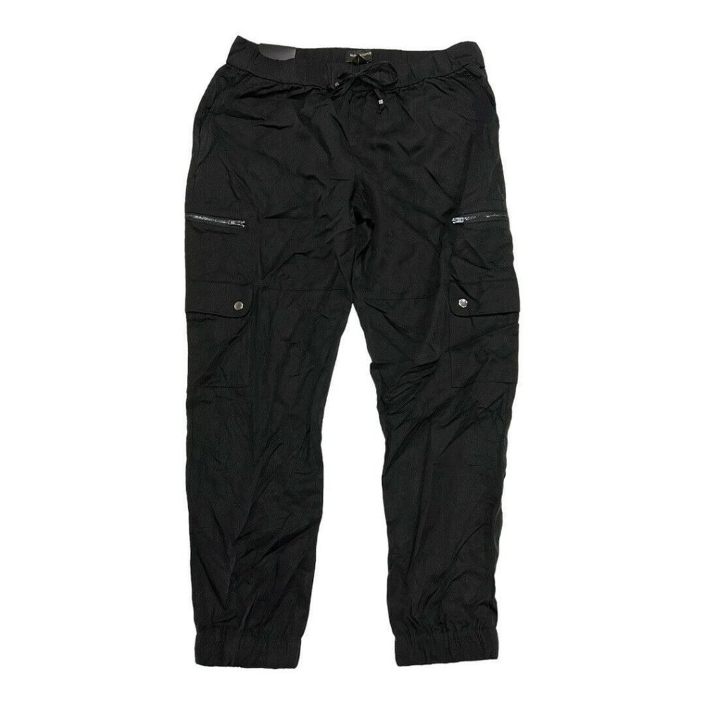 NWT BANANA REPUBLIC Women's TENCEL Soft Cargo Pants SMALL Black #536089